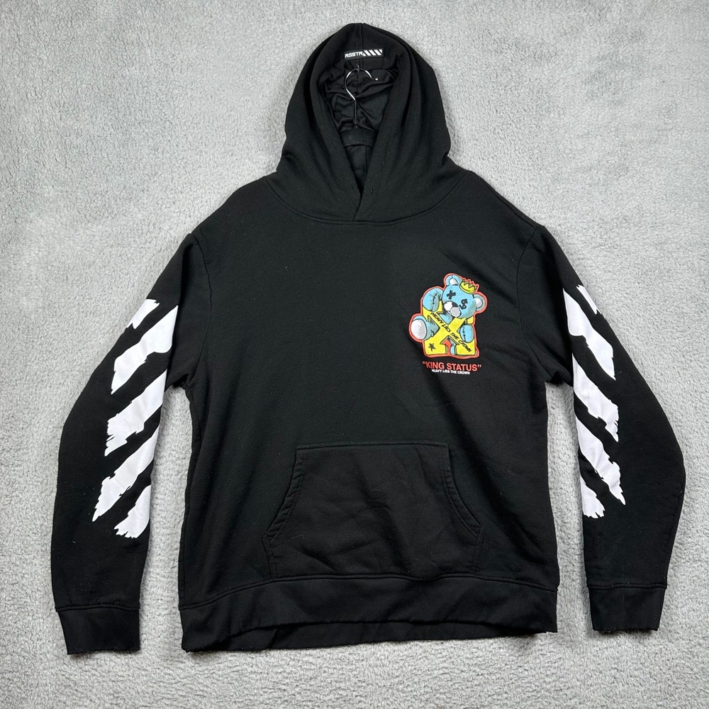 RGSTR King Status Heavy Lies The Crown Black Graphic Hoodie Mens 2XL Streetwear
